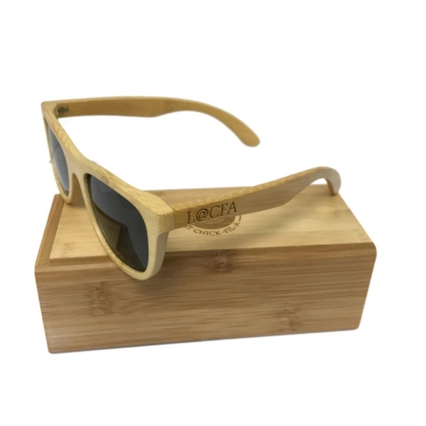Bamboo constructed  sunglasses with UV400 protection and sliding top bamboo... from ASI 72657 Active Life Promo / Apres Ski Ingrain Promo