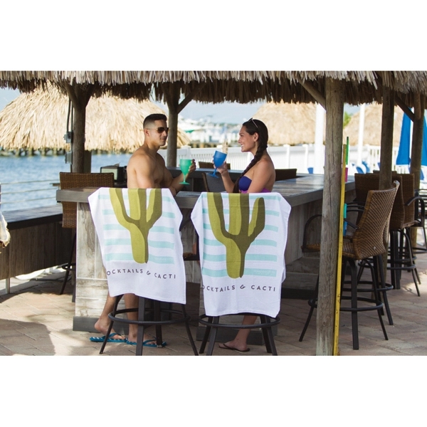 100% white cotton beach towel that measures 30" x 60". #... from ASI 79750 Pro Towels