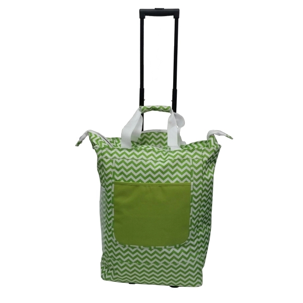 Chevron printed tote bag with front pocket, 22'' x 17" x... from ASI 34046 Allcasion Travelware Co