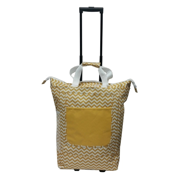 Chevron printed tote bag with front pocket, 22'' x 17" x... from ASI 34046 Allcasion Travelware Co