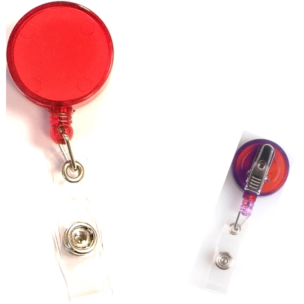 Round 24" retractable badge holder with metal clip on the back.... from ASI 74585 Nu Promo International / Nu Promo Line
