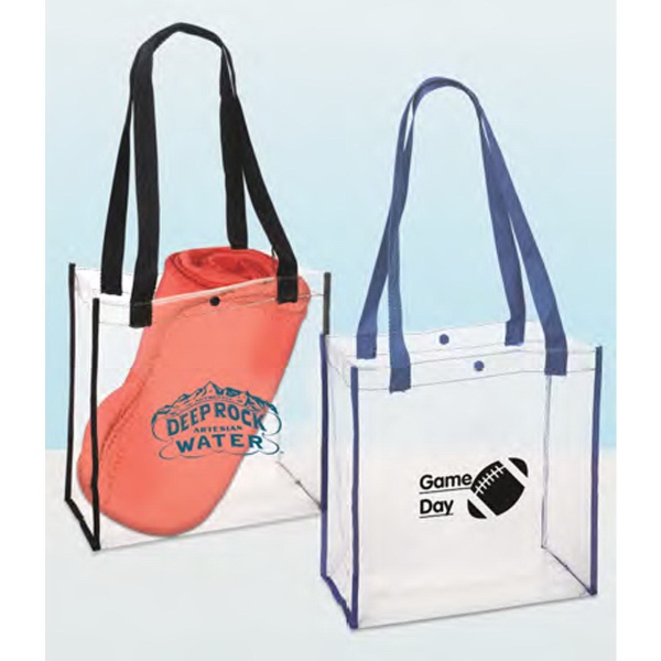 Clear PVC stadium tote with terylene handle and non-woven trim; 12"... from ASI 79530 Prime Line / Prime Line