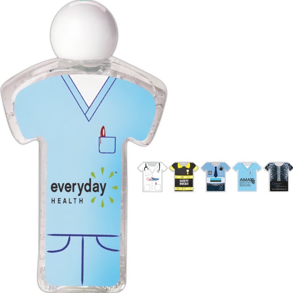 Plastic bottle filled antibacterial hand sanitizer gel with screw-on cap and... from ASI 79530 Prime Line