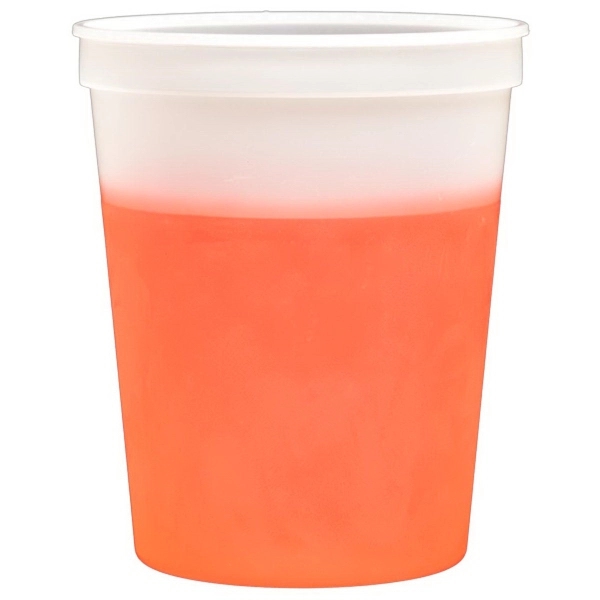 Color Changing Stadium style plastic cup. Wide variety of color choices.... from ASI 79541 Print Appeal,Inc. / Print Appeal