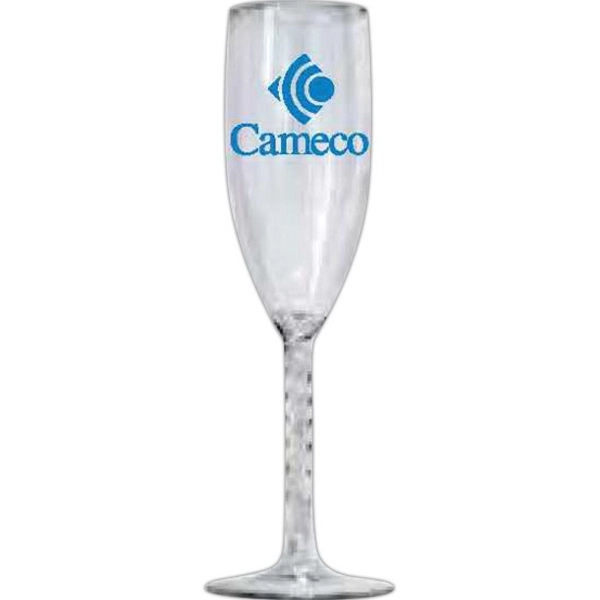 Clear glass 5.75 oz. flute with twisted stem.... from ASI 74245 Nordic Co Inc / Nordic Nordic Promos