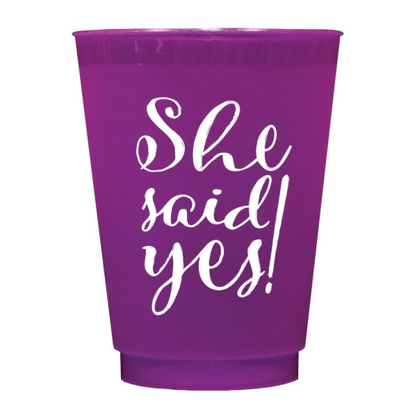 Color shatterproof plastic disposable cup. Unique frosted, textured finish.... from ASI 79541 Print Appeal,Inc. / Print Appeal