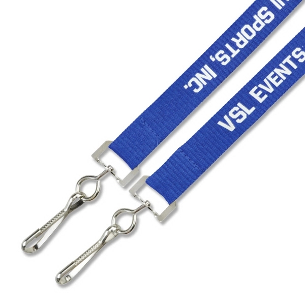 Event-style custom dye-sublimated lanyards have 2 hooks to keep credentials facing... from ASI 79898 Promovision / PROMOVISION