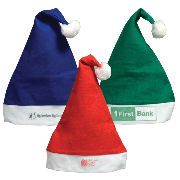 Felt Santa Claus hat with white trim and three color choices.... from ASI 62190 Illini