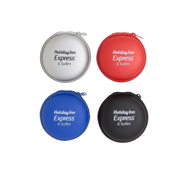 3.25" x 1" round zippered case with mesh compartment.... from ASI 90859 Tempo Industries Inc / Tempo Tempoline