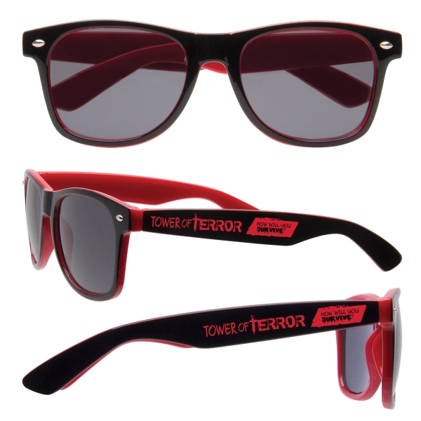 Two-toned sunglasses with customization and shatter-resistant lenses.... from ASI 62190 Illini