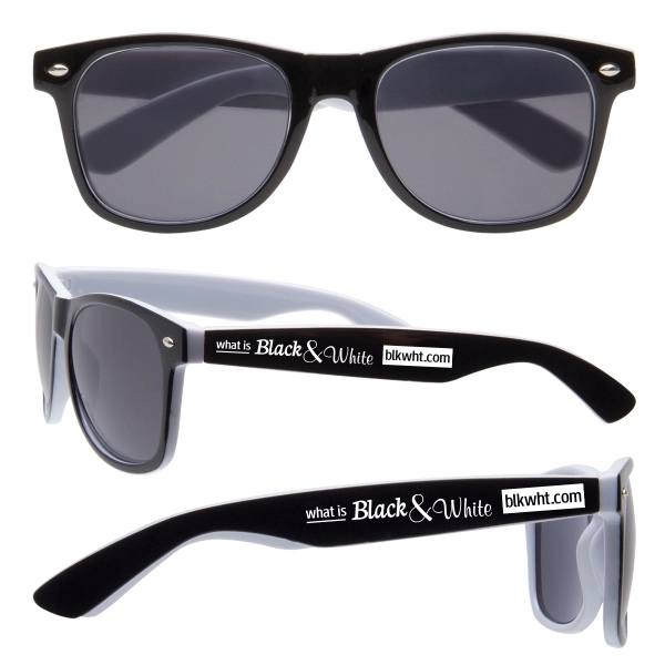 Two-toned sunglasses with customization and shatter-resistant lenses.... from ASI 62190 Illini
