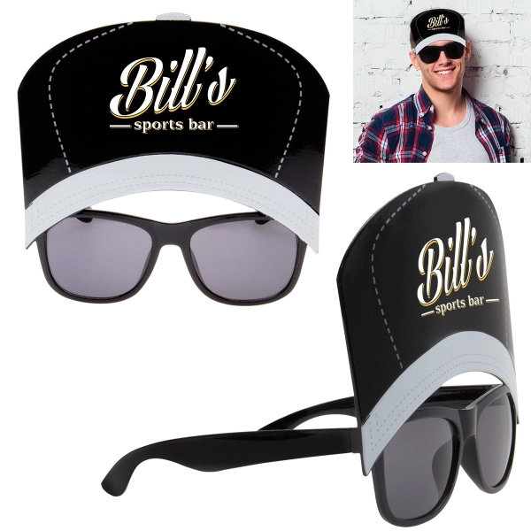 Novelty sunglasses with shatter-resistant lenses and sun-blocking device about the rims.... from ASI 62190 Illini