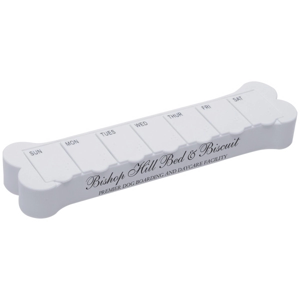 Dog-bone shaped pillbox with compartments for every day of the week.... from ASI 62190 Illini