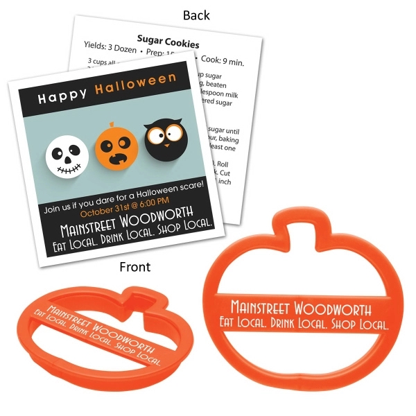 Pumpkin-shaped cookie cutter with customized recipe card.... from ASI 62190 Illini