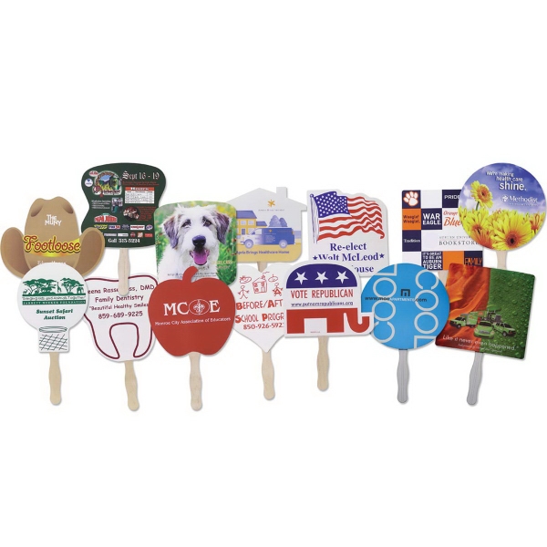 White board stock shaped hand fan.... from ASI 35500 American Greenwood Inc