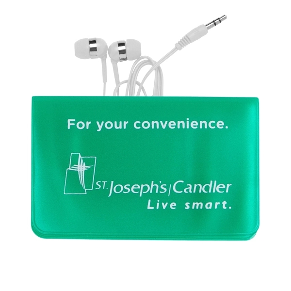 4" x 2.5" small vinyl case with white earphones with a... from ASI 90859 Tempo Industries Inc / Tempo Tempoline