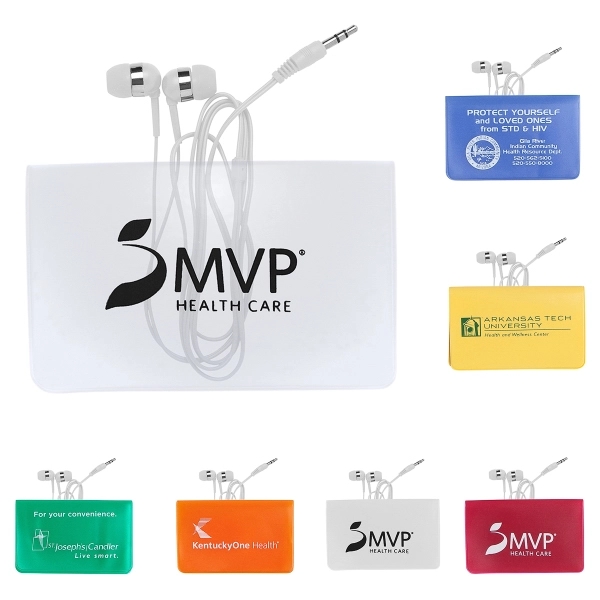 4" x 2.5" small vinyl case with white earphones with a... from ASI 90859 Tempo Industries Inc / Tempo Tempoline