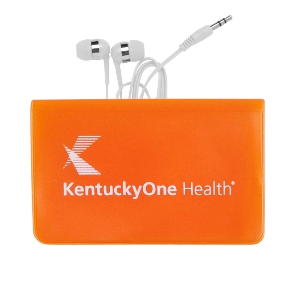 4" x 2.5" small vinyl case with white earphones with a... from ASI 90859 Tempo Industries Inc / Tempo Tempoline