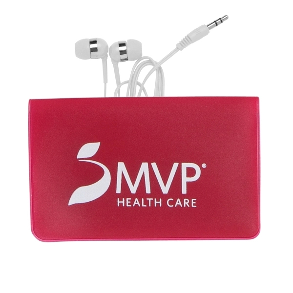 4" x 2.5" small vinyl case with white earphones with a... from ASI 90859 Tempo Industries Inc / Tempo Tempoline