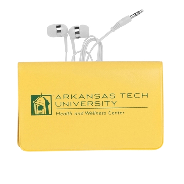 4" x 2.5" small vinyl case with white earphones with a... from ASI 90859 Tempo Industries Inc / Tempo Tempoline