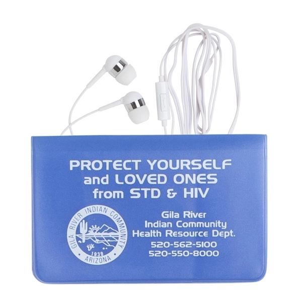 4" x 2.5" small vinyl case with white microphone earphones with... from ASI 90859 Tempo Industries Inc / Tempo Tempoline