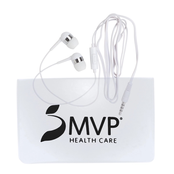 4" x 2.5" small vinyl case with white microphone earphones with... from ASI 90859 Tempo Industries Inc / Tempo Tempoline