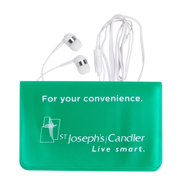 4" x 2.5" small vinyl case with white microphone earphones with... from ASI 90859 Tempo Industries Inc / Tempo Tempoline