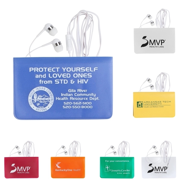 4" x 2.5" small vinyl case with white microphone earphones with... from ASI 90859 Tempo Industries Inc / Tempo Tempoline