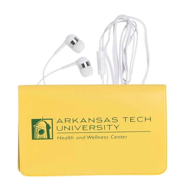 4" x 2.5" small vinyl case with white microphone earphones with... from ASI 90859 Tempo Industries Inc / Tempo Tempoline