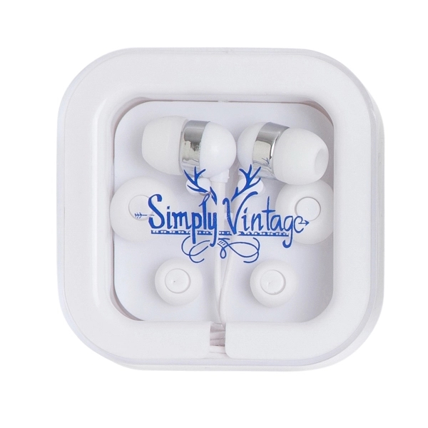 Earbuds in 5/8" x 3/4" square case with clear cover; includes... from ASI 90859 Tempo Industries Inc / Tempo Tempoline