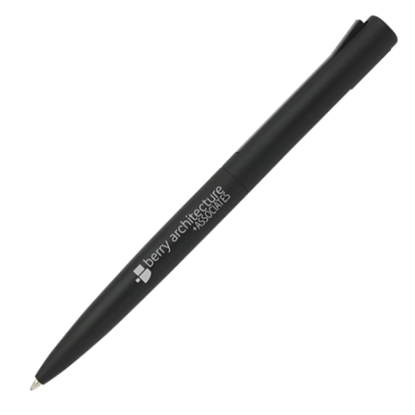Metal color hybrid pen with aluminum barrel and plastic upper barrel.... from ASI 42920 Busrel Inc