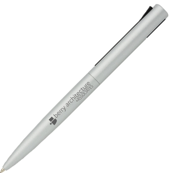 Metal color hybrid pen with aluminum barrel and plastic upper barrel.... from ASI 42920 Busrel Inc