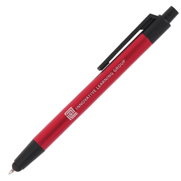 Lacquered aluminum push action pen and stylus.... from ASI 42920 Busrel Inc