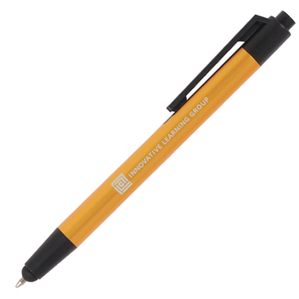 Lacquered aluminum push action pen and stylus.... from ASI 42920 Busrel Inc