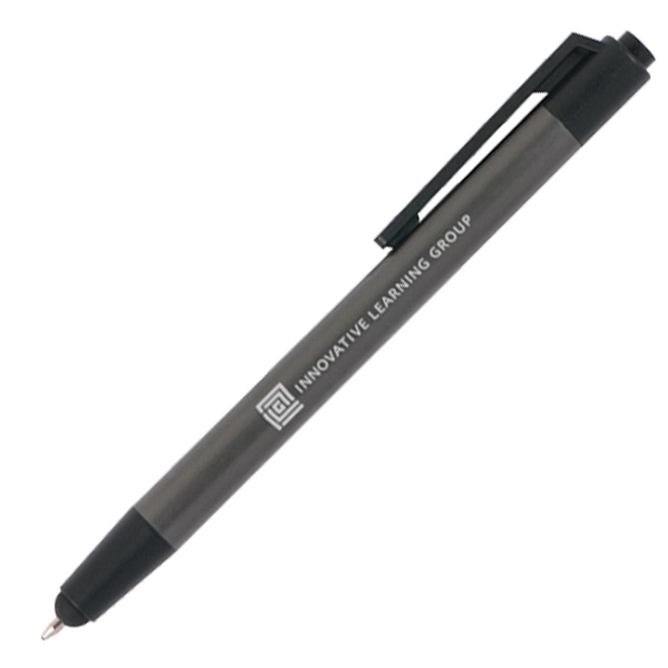 Lacquered aluminum push action pen and stylus.... from ASI 42920 Busrel Inc