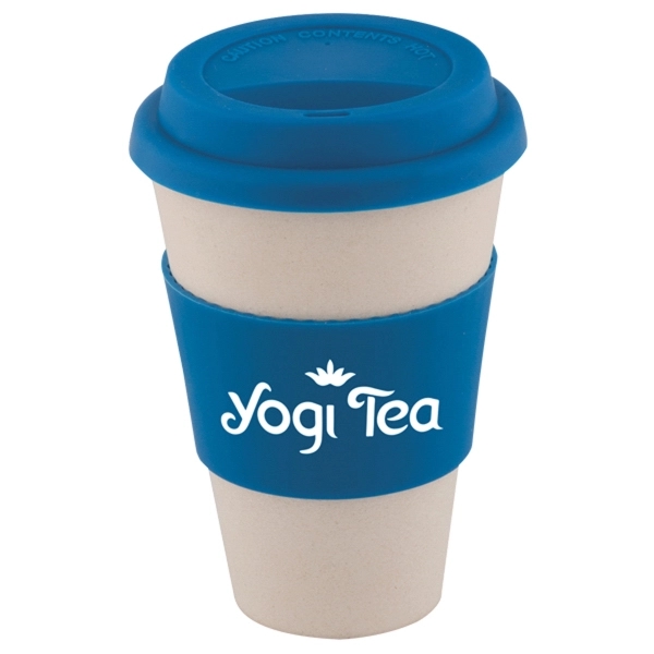 Bamboo fiber cup with silicone cover and hand protector.... from ASI 42920 Busrel Inc