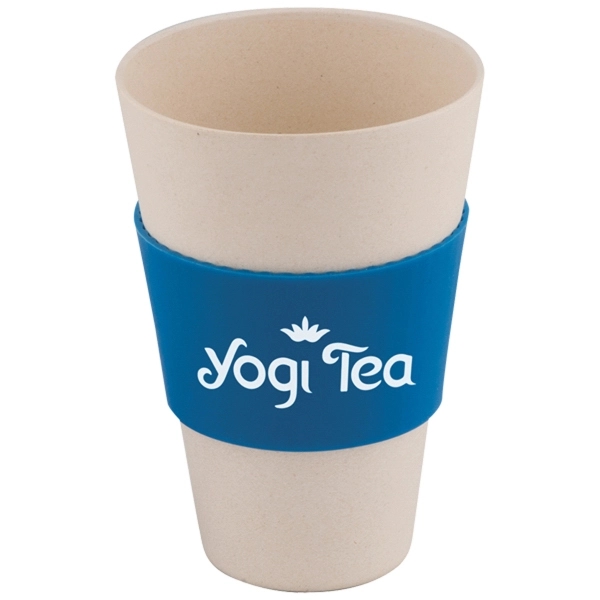 Bamboo fiber cup with silicone cover and hand protector.... from ASI 42920 Busrel Inc