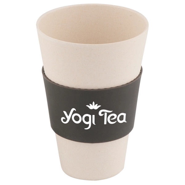 Bamboo fiber cup with silicone cover and hand protector.... from ASI 42920 Busrel Inc