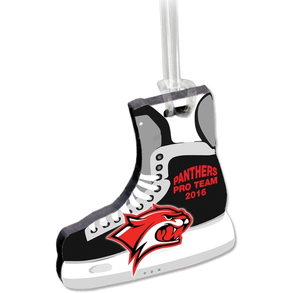 Customizable recycled wood luggage bag tags using full color ultra vivid... from ASI 72521 Morris Magnets / Laser Cuts