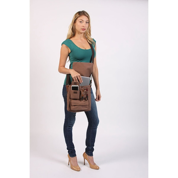 Cotton canvas tablet bag with leather accents and padded interior. Reptile.... from ASI 90075 ZZ DROPPED - Sunscope / Sunscope®