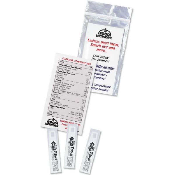 Disposable fish thermometer cooking kit. Custom logo card, 3 disposable cooking... from ASI 35500 American Greenwood Inc