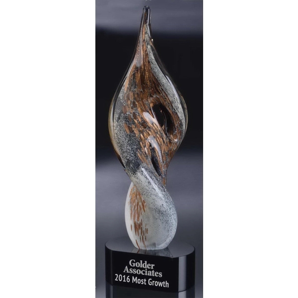 15.5" x 3" art glass award with an eye-catching spiral design.... from ASI 71920 Moderne Glass Company Inc / Glass America®