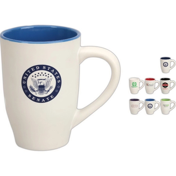 20 oz. two-tone/white matte ceramic mug.... from ASI 40261 Berney-Karp Inc / Creative Source