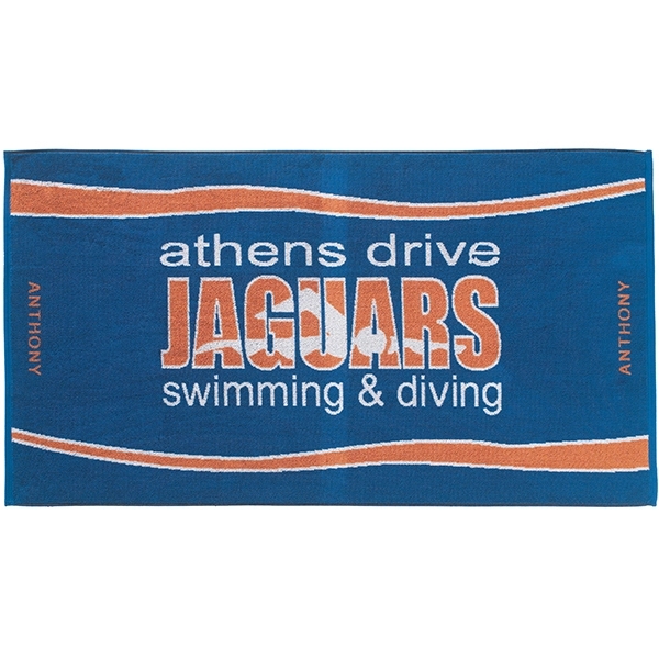 30" x 66" custom woven jacquard terry beach towel.... from ASI 90913 Terry Town