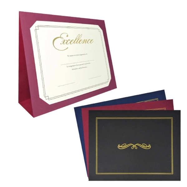 3-Fold Presentation Folder. Slide in the flap to the die-cut slip... from ASI 93520 Ventura Inc
