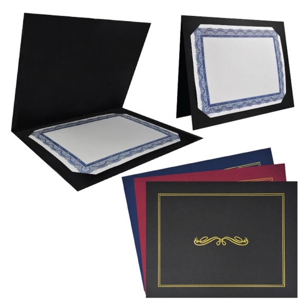 2-Fold Presentation Jacket Comes with Elegant Gold Imprinted Border and Design.... from ASI 93520 Ventura Inc