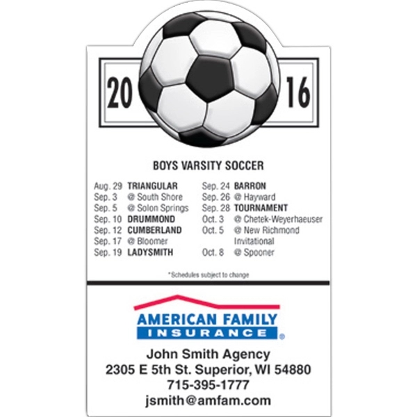 Magnet 20 mil - soccer schedule. Digital four color process print;... from ASI 80210 Quikey Mfg Co Inc / Quikey Line