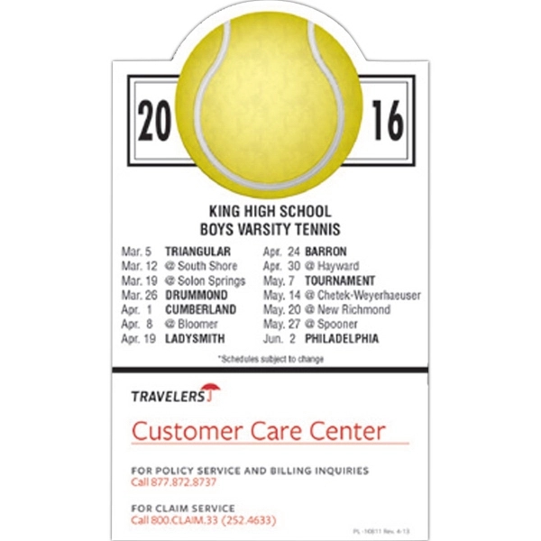 Magnet 20 mil - tennis schedule. Digital four color process print;... from ASI 80210 Quikey Mfg Co Inc / Quikey Line