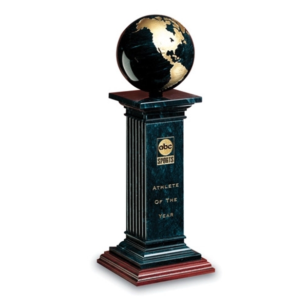 Renaissance globe award made of genuine marble and walnut wood.... from ASI 62985 J. Charles