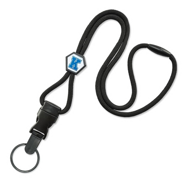Detachable custom lanyards available in 5 Days! Adjustable slider and breakaway... from ASI 79898 Promovision / PROMOVISION